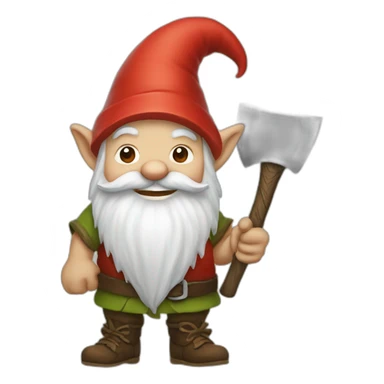 whimsical gnome with an axe sticker