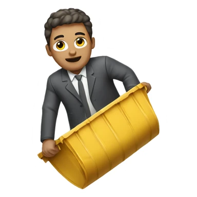 The man flying on rubbish sticker