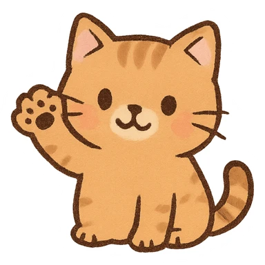 a cute cat waving sticker