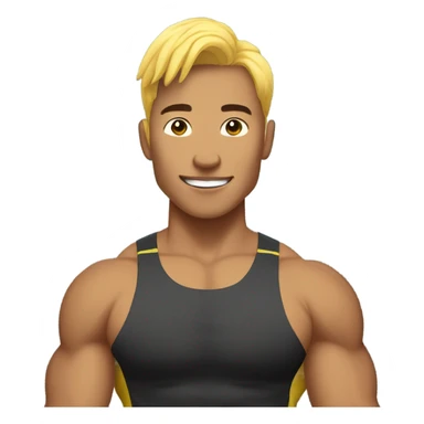 strong asian gold hair personal trainer sticker