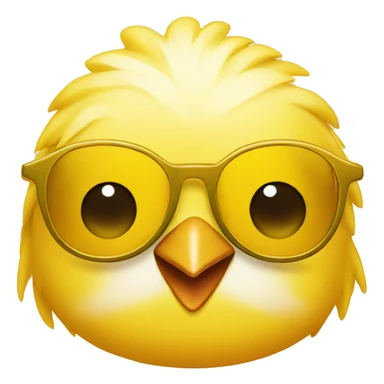 Yellow chick wearing sun classes sticker