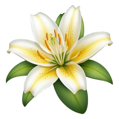 lily flower with yellow center sticker