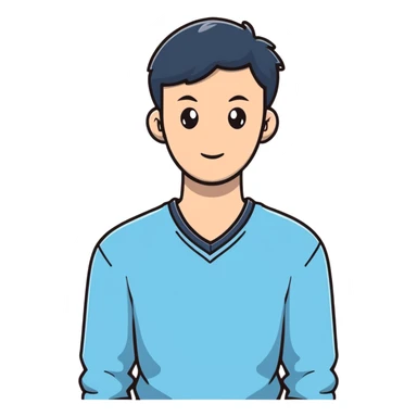 light blue V-neck sweater sticker