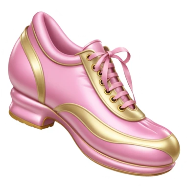 vintage rococo pale gold & pink inflatable puffy shoe sticker