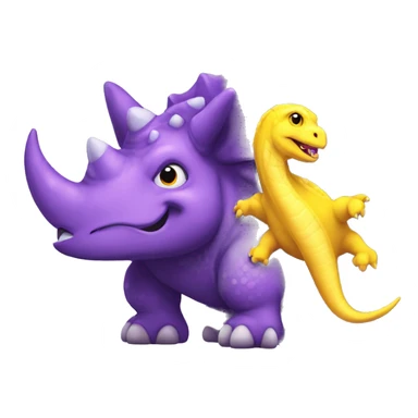 Purple triceratops with a yellow python best friend sticker