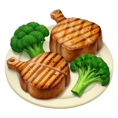 Pork chops and broccoli  sticker