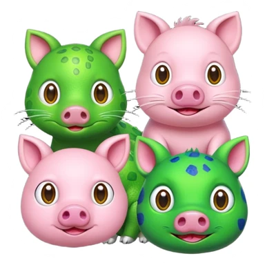 Furry cat pig lizard  sticker