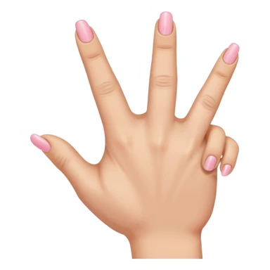 Extend your thumb, index finger, and middle finger straight out tuck your ring finger and pinkie sticker