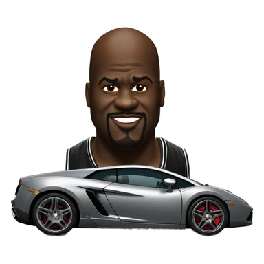 shaquille o neil in his long lamborghini gallardo sticker