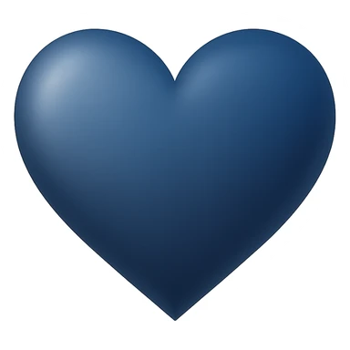 heart with a soft midnight blue gradient, digital illustration sticker