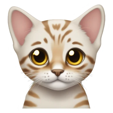 Bengal kitten with white hair  sticker