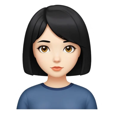 Girl with black hair and bobcut sticker