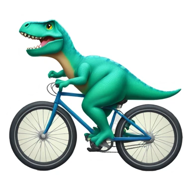 Dinosaur wearing cool shirt riding a bike sticker