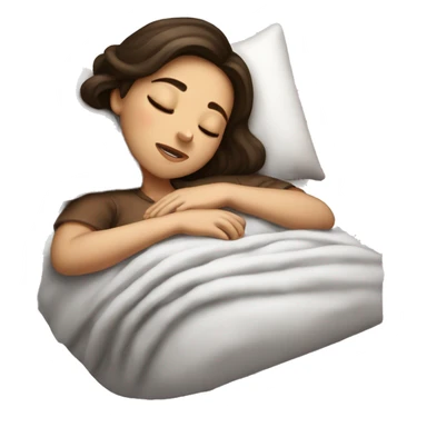 brunette girl sleeping cozy sticker