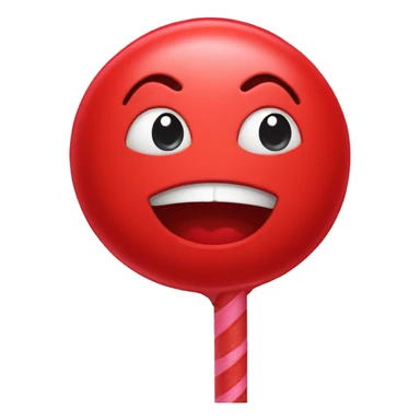 red candy whit face sticker