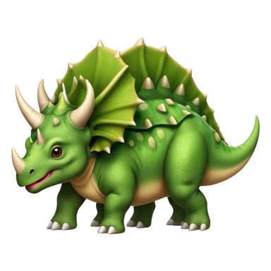 faces of different green triceratops sticker