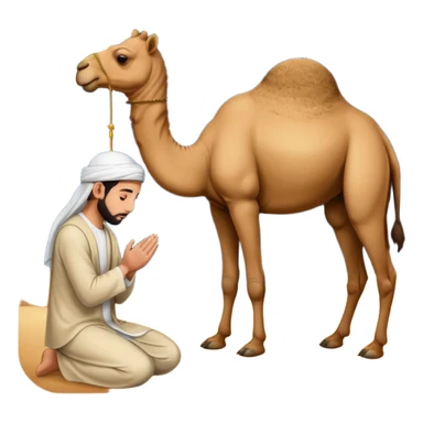 Muslims pray with our side camel and night  sticker