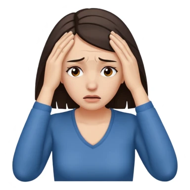 an emoji in which a woman sighs and holds her forehead with her hands...sighs!!!!!!!! woman's feeling is so bad...and.....yeah... sticker