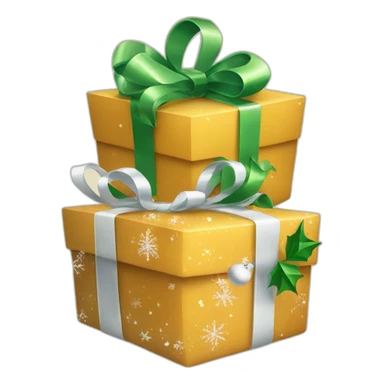 christmas presents with decoration sticker