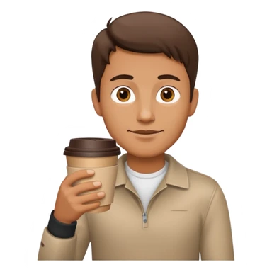 man, hold a take away cup of coffee sticker