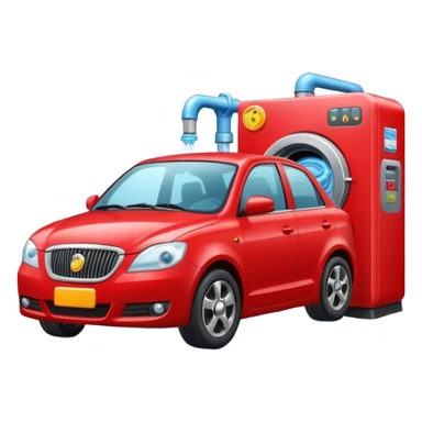 create me an image for a vertical in my super app, Car wash, entering the auto wash machine sticker