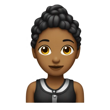 Chica con fleco color negro  sticker