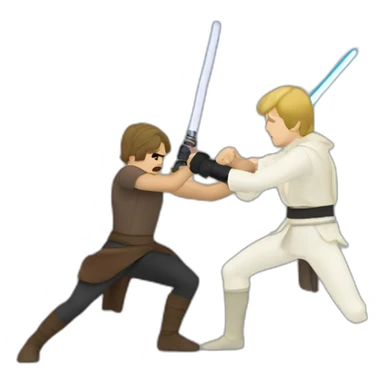 Spok fighting luke skywalker sticker