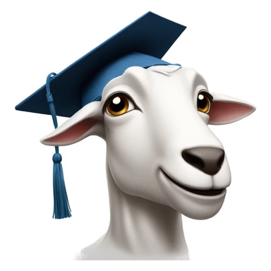 smirking goat wearing graduation hat sticker