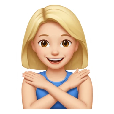 arms crossed on neck girl laughing sticker