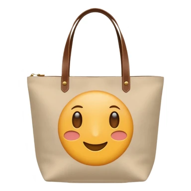 generate an ios genmoji of tote bag beige, plain beige. No drawing sticker