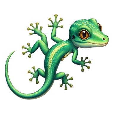 cinematic-cute-realistic gecko-portrait-emoji,-head-tilted-playfully-and-inquisitively,-featuring-a-small,-charming-body-with-smooth,-vividly-patterned-scales,-bright,-sparkling-eyes-and-delicate,-sticky-toe-pads,-simplified-yet-irresistibly-adorable sticker