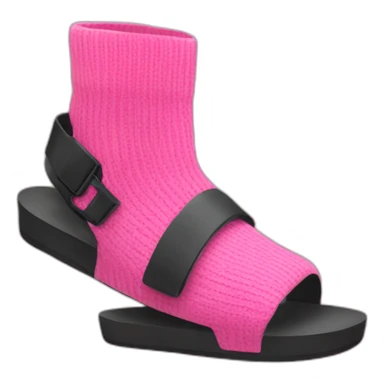 Black sandals with pink socks sticker
