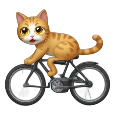 Cat on bike sticker