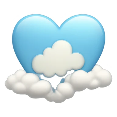 light blue heart + cloud + city sticker