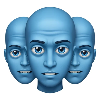 Blue guy with 4 heads  sticker