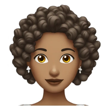 Beautiful brunette bride with curly hair sticker