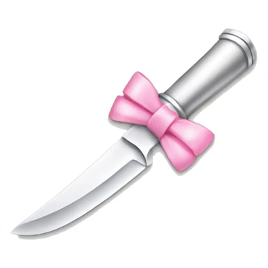 Silver knife with little pink bow sticker