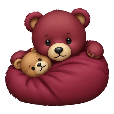 Maroon colored teddy bear sleeping sticker