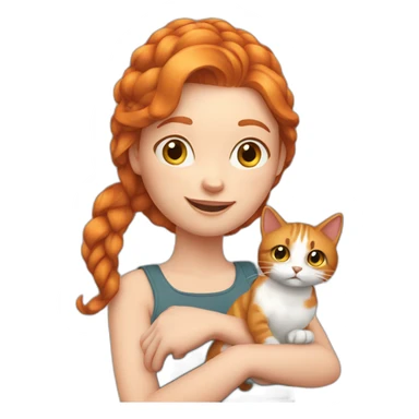 Ginger girl with a cat sticker