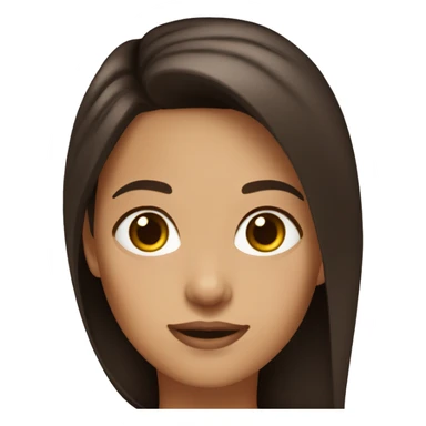 woman tan skin long dark brown hair, dark brown eyes sticker