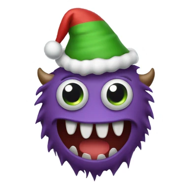 Monster with Christmas hat  sticker