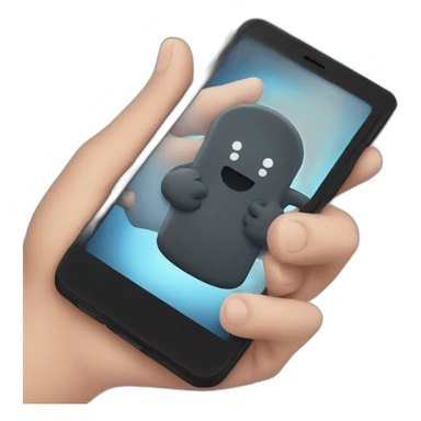 dark smartphone on a hand sticker