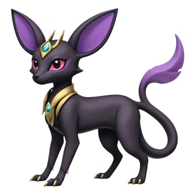 Shiny Dark Edgy Gothic Gloomy Futuristic Salandit-Umbreon-Espeon-Anubis-Hybrid (Full body) sticker