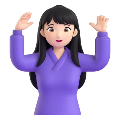 East Asian woman with long black straight hair and bangs cheering for Doosan Bears baseball team sticker