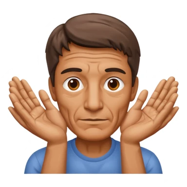 Face men between two hands sticker