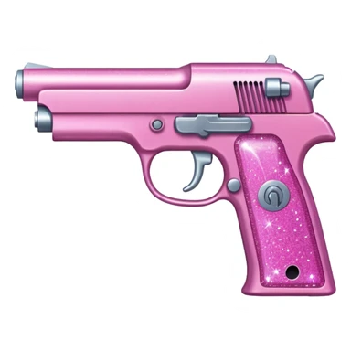 Pink glitter pistol sticker
