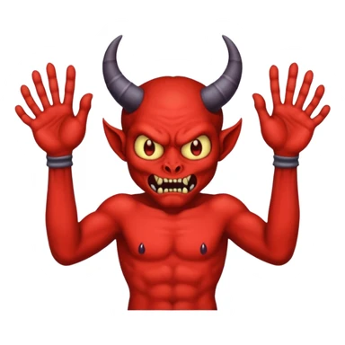 A demon with 2 hands 1 is holding 9 and the other 1 is holding 11 sticker