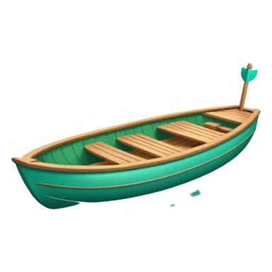 green boat in cartoon  sticker
