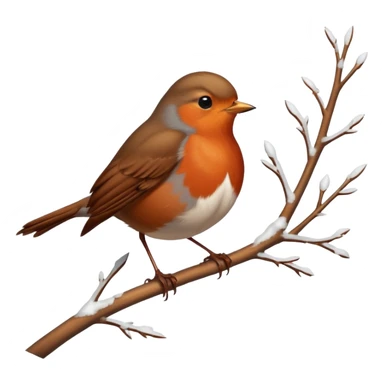 Robin bird with snow emoji sticker