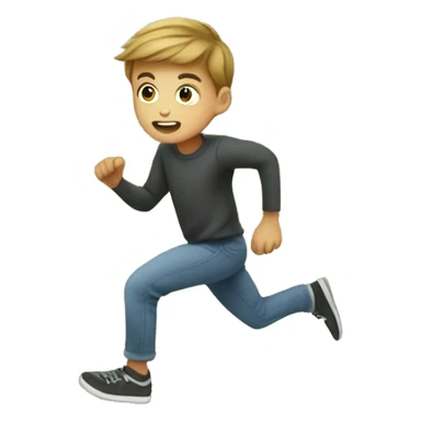 Little boy running through a field full of spiders throwing phone sticker